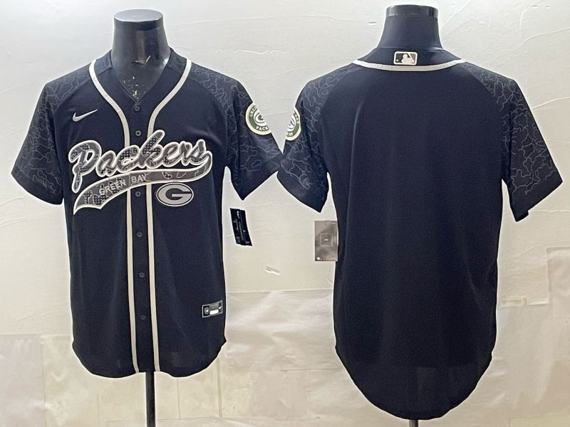 Men 2025 Green Bay Packers Blank Black Joint Name Nike Limited NFL Jersey style 001->green bay packers->NFL Jersey